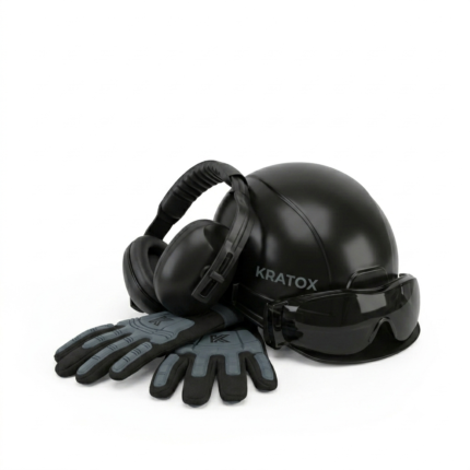 KRATOX Professional Safety Gear Kit | Hard Hat, Noise-Canceling Earmuffs & Protective Work Gloves