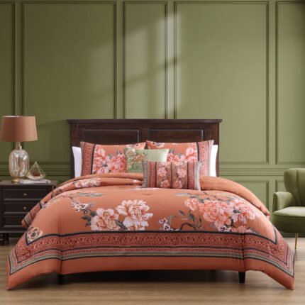 Bebejan Rossana 5 Piece Reversible Comforter Set in QUEEN - Final Sale