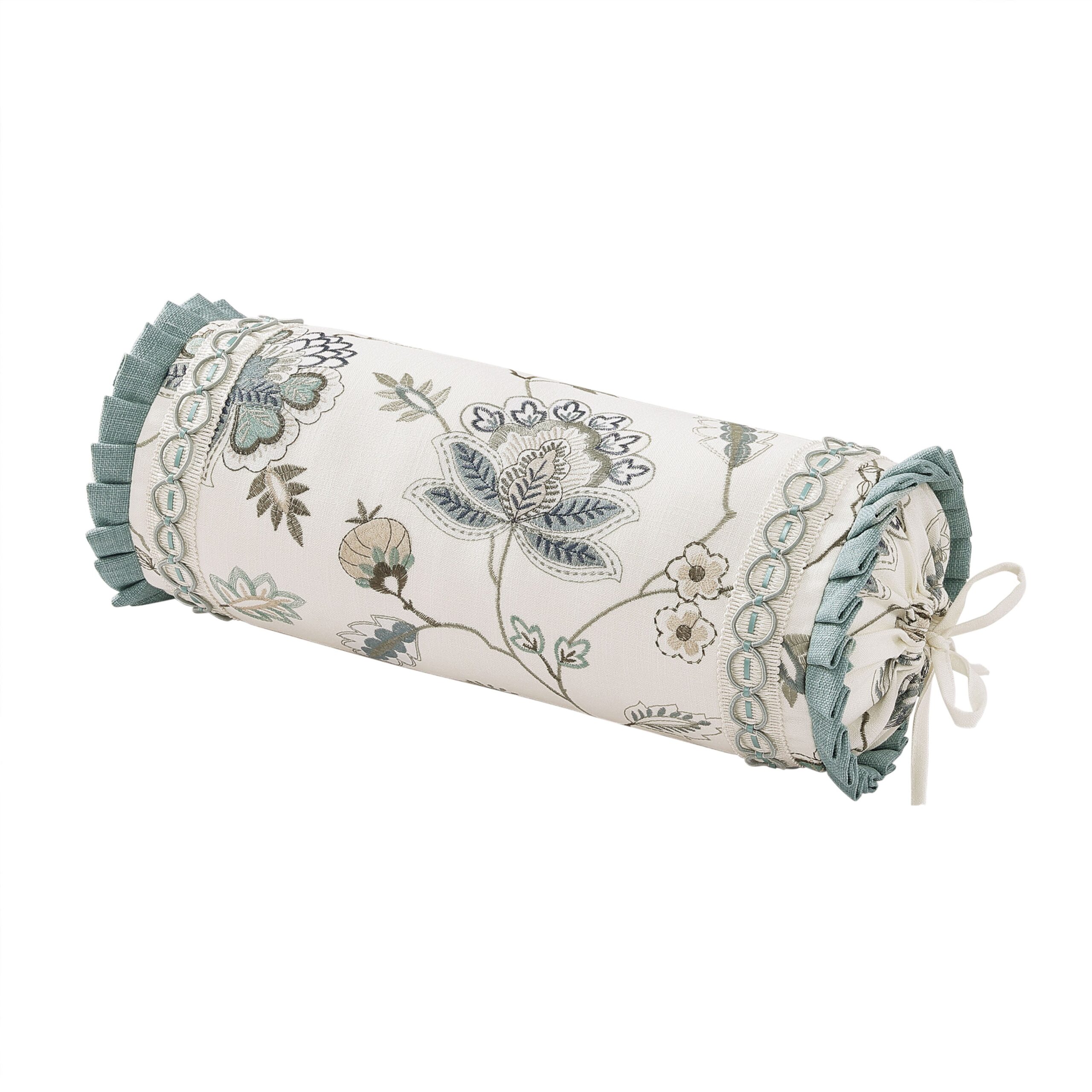 BlossomViewTealNeckrollDecorativeThrowPillow17x7.jpg