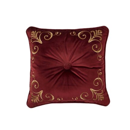 Bordeaux Crimson Square Decorative Throw Pillow 18" x 18"