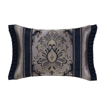 Bradley Navy Boudoir Decorative Throw Pillow 21" x 15"