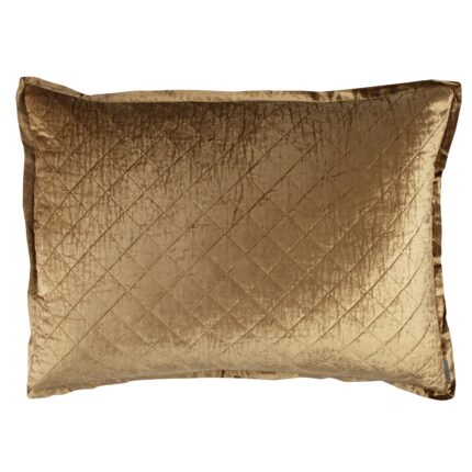 Chloe Straw Velvet Diamond Quilted Luxe Euro Pillow