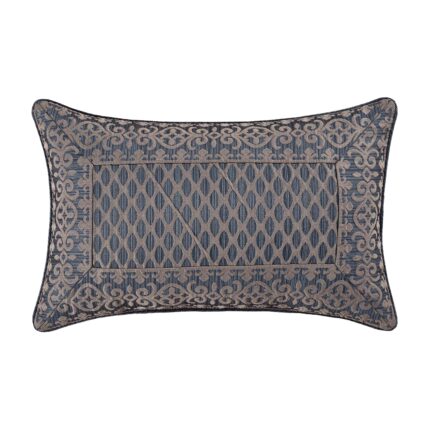 J Queen Leah Blue Boudoir Decorative Throw Pillow 21" x 13" - Final Sale