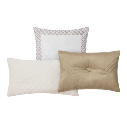 Maritana Neutral Decorative Throw Pillow Set of 3