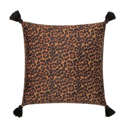 Peruvian Painting Leopard Velvet Decorative Throw Pillow 20" x 20"