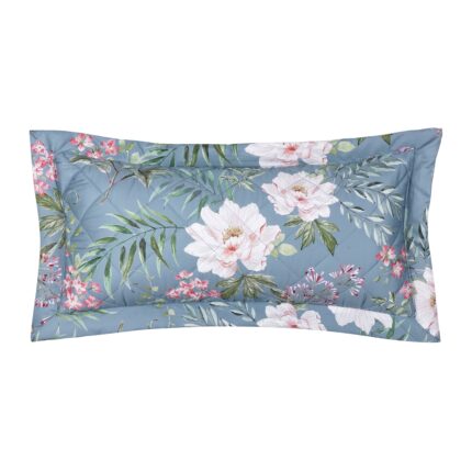 Savannah Blue Quilted Bouoir Decorative Throw Pillow 26" x 12"