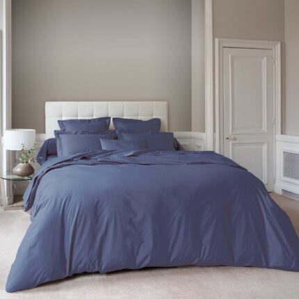 Vexin Cobalt 100% Cotton Percale Duvet Cover